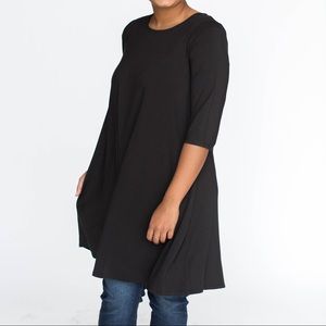 3/4 sleeve tunic black